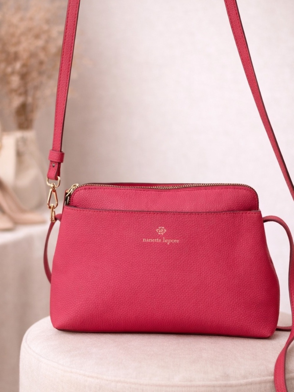 Nanette Lepore Pink Crossbody Bag Adjustable Strap - Picture 2 of 14